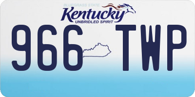 KY license plate 966TWP