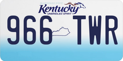 KY license plate 966TWR