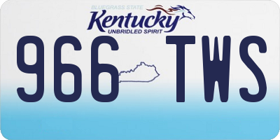 KY license plate 966TWS