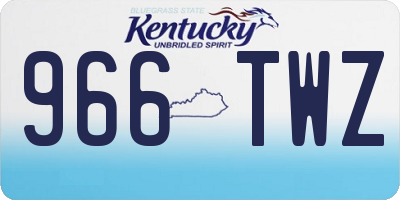 KY license plate 966TWZ