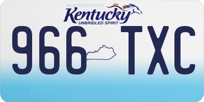 KY license plate 966TXC