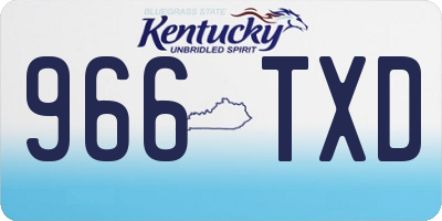 KY license plate 966TXD