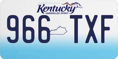 KY license plate 966TXF