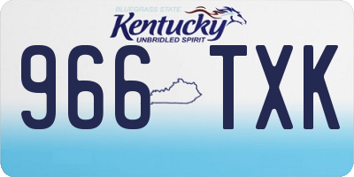 KY license plate 966TXK