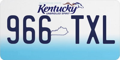 KY license plate 966TXL