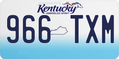 KY license plate 966TXM