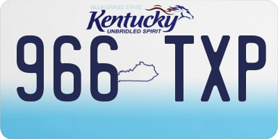 KY license plate 966TXP
