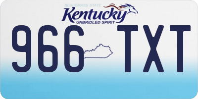 KY license plate 966TXT
