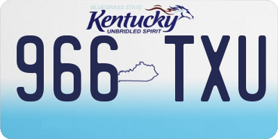 KY license plate 966TXU