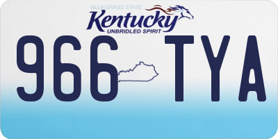 KY license plate 966TYA