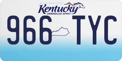 KY license plate 966TYC