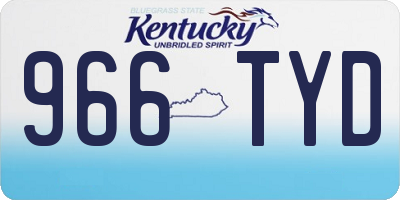 KY license plate 966TYD