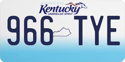 KY license plate 966TYE