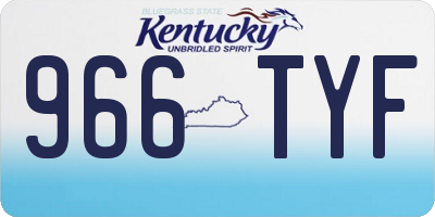 KY license plate 966TYF