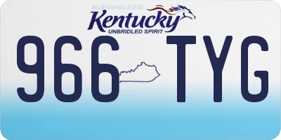 KY license plate 966TYG