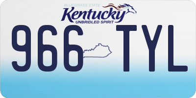 KY license plate 966TYL