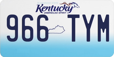 KY license plate 966TYM