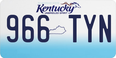 KY license plate 966TYN