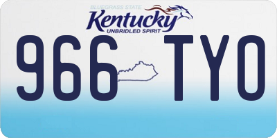 KY license plate 966TYO