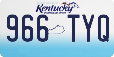 KY license plate 966TYQ
