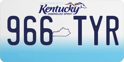 KY license plate 966TYR