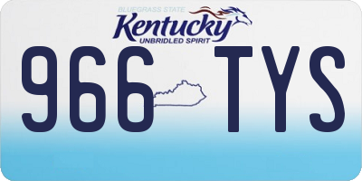KY license plate 966TYS