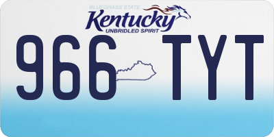 KY license plate 966TYT