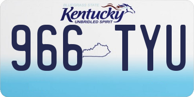 KY license plate 966TYU