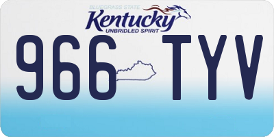 KY license plate 966TYV