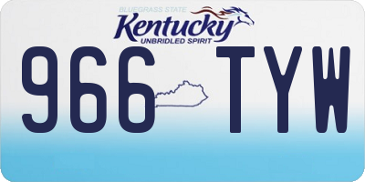 KY license plate 966TYW