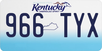 KY license plate 966TYX