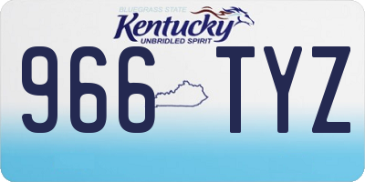 KY license plate 966TYZ
