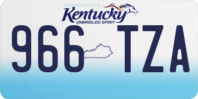 KY license plate 966TZA