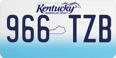 KY license plate 966TZB