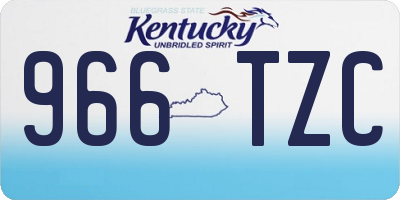 KY license plate 966TZC