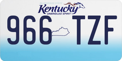 KY license plate 966TZF