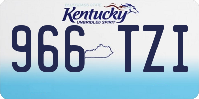 KY license plate 966TZI