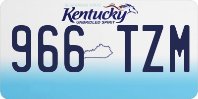 KY license plate 966TZM