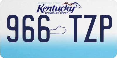 KY license plate 966TZP