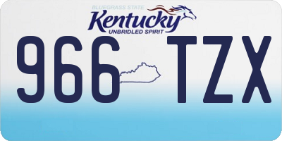 KY license plate 966TZX