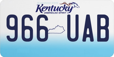 KY license plate 966UAB