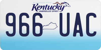 KY license plate 966UAC