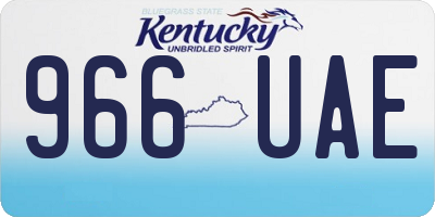 KY license plate 966UAE