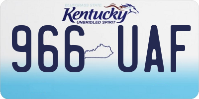 KY license plate 966UAF