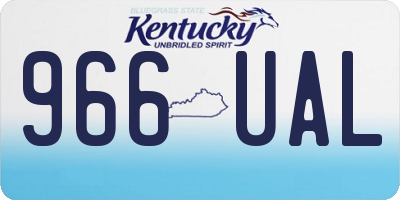 KY license plate 966UAL