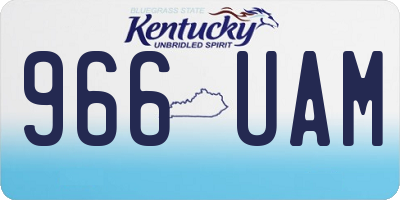 KY license plate 966UAM