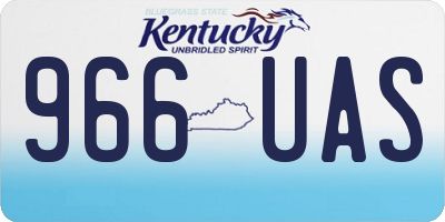 KY license plate 966UAS