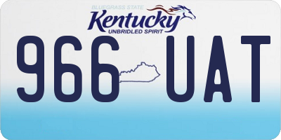 KY license plate 966UAT