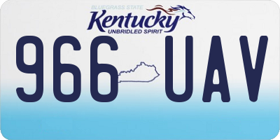 KY license plate 966UAV