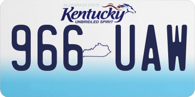 KY license plate 966UAW